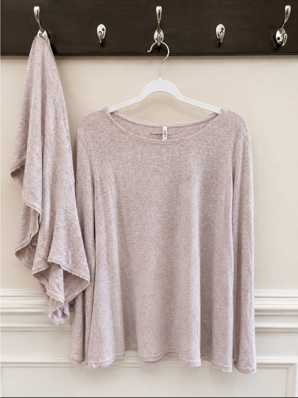Soma Light Mauve Long-Sleeve Scoop Neck Top